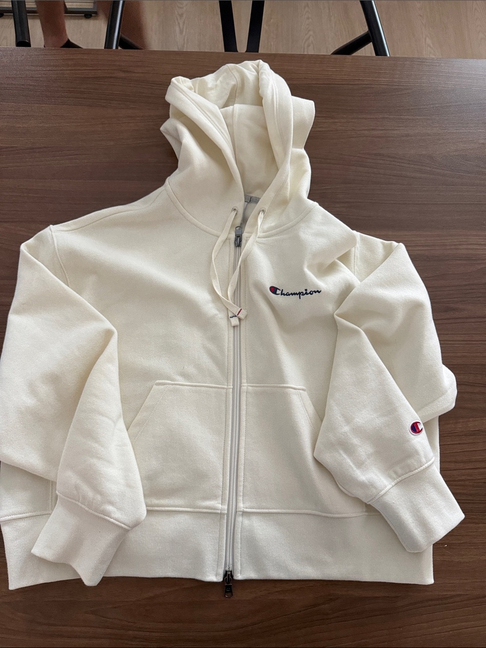 Champion women’s Cream Full-Zip Hooded Sweatshirt